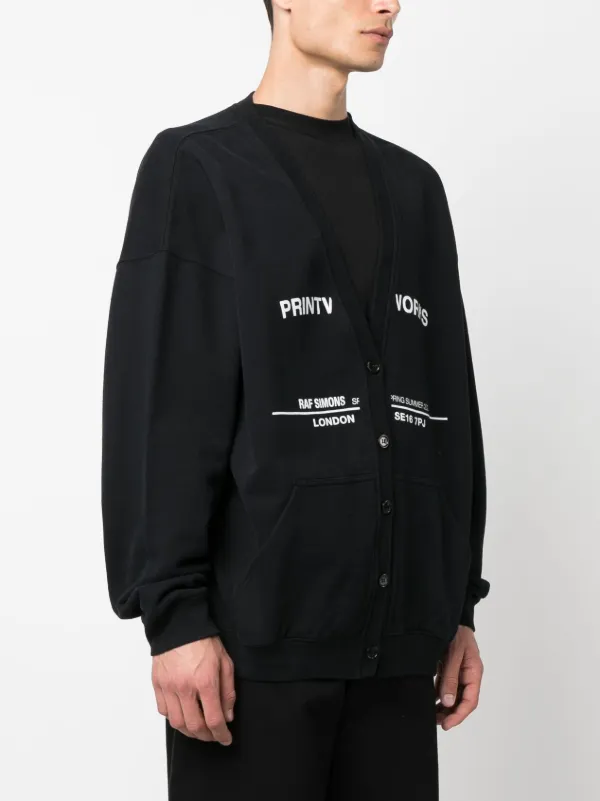 Raf Simons tour-print Fleece Cardigan - Farfetch