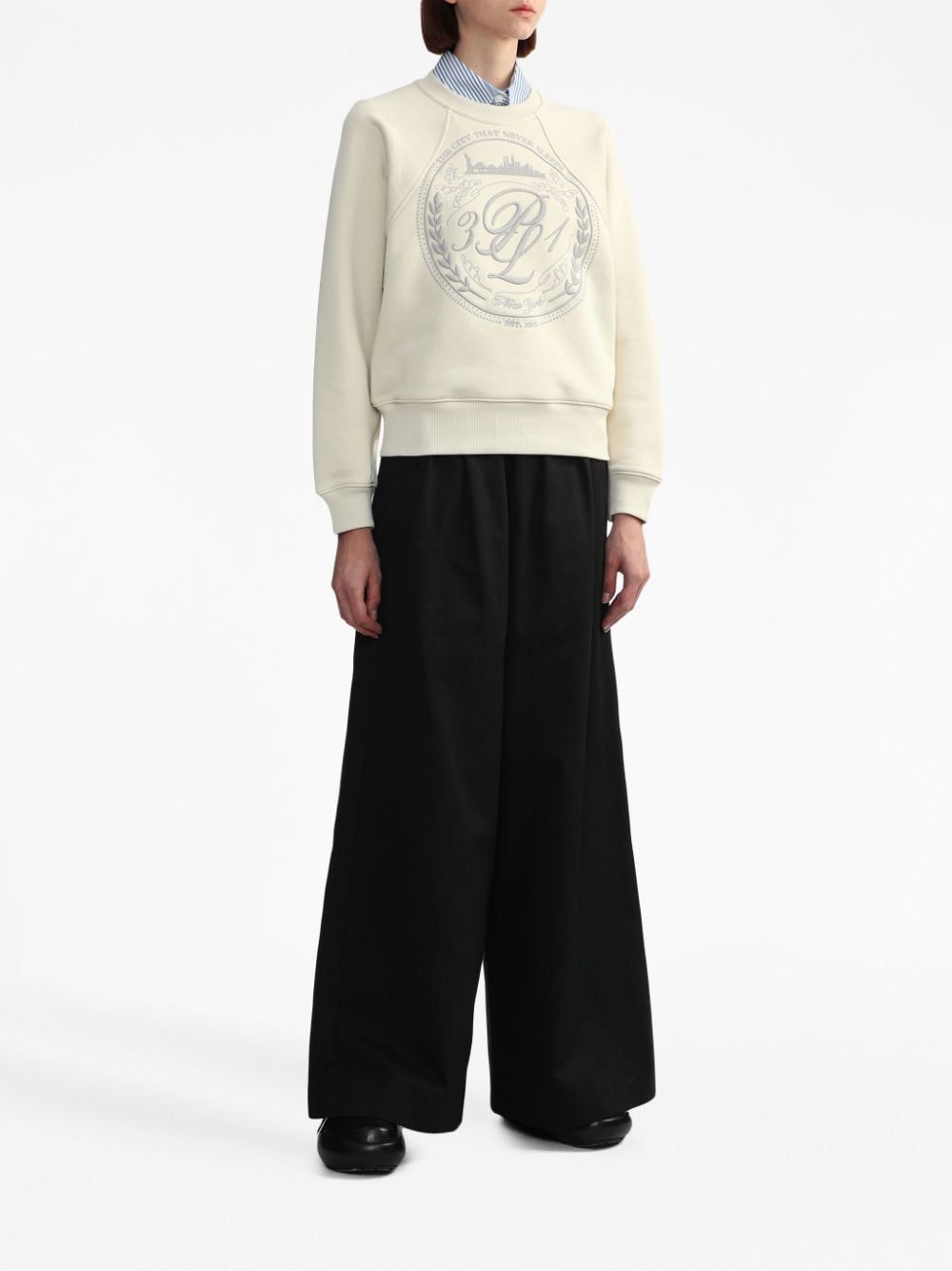 3.1 Phillip Lim Sweater met geborduurd logo - Beige