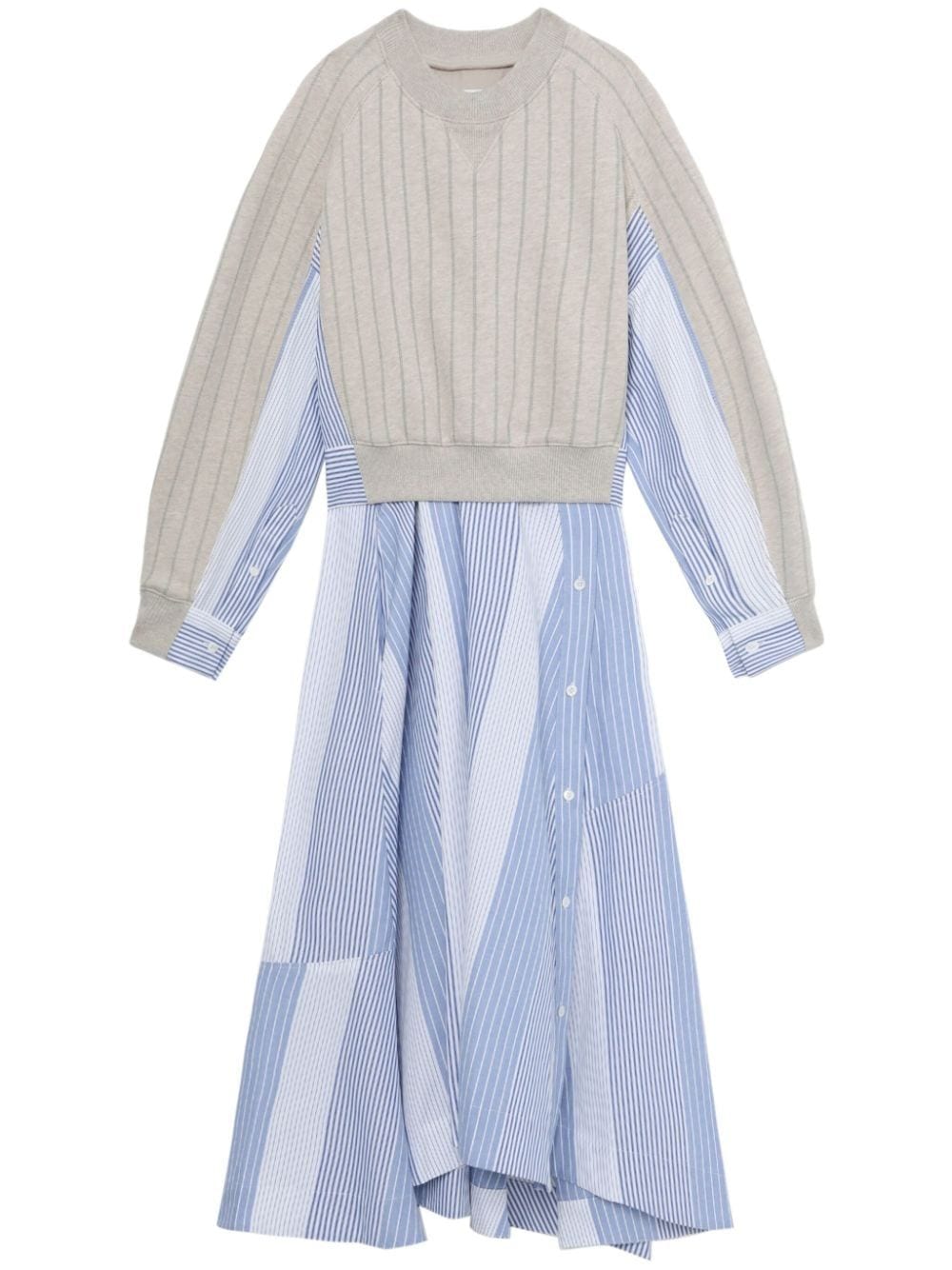 3.1 Phillip Lim / フィリップ リム Layered Stripped Midi Dress In Oat Multi