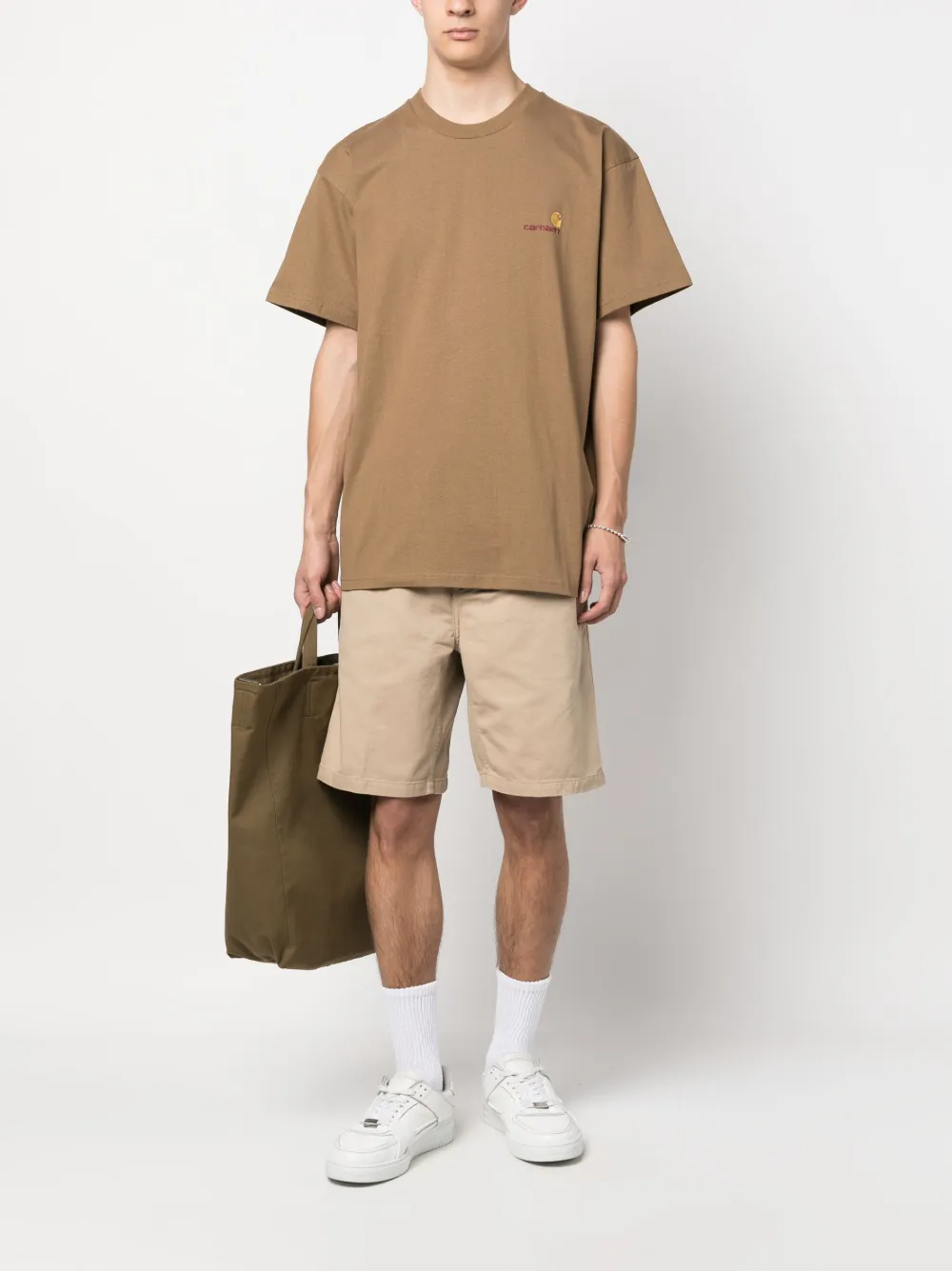 Carhartt WIP embroidered-logo cotton T-shirt - Bruin