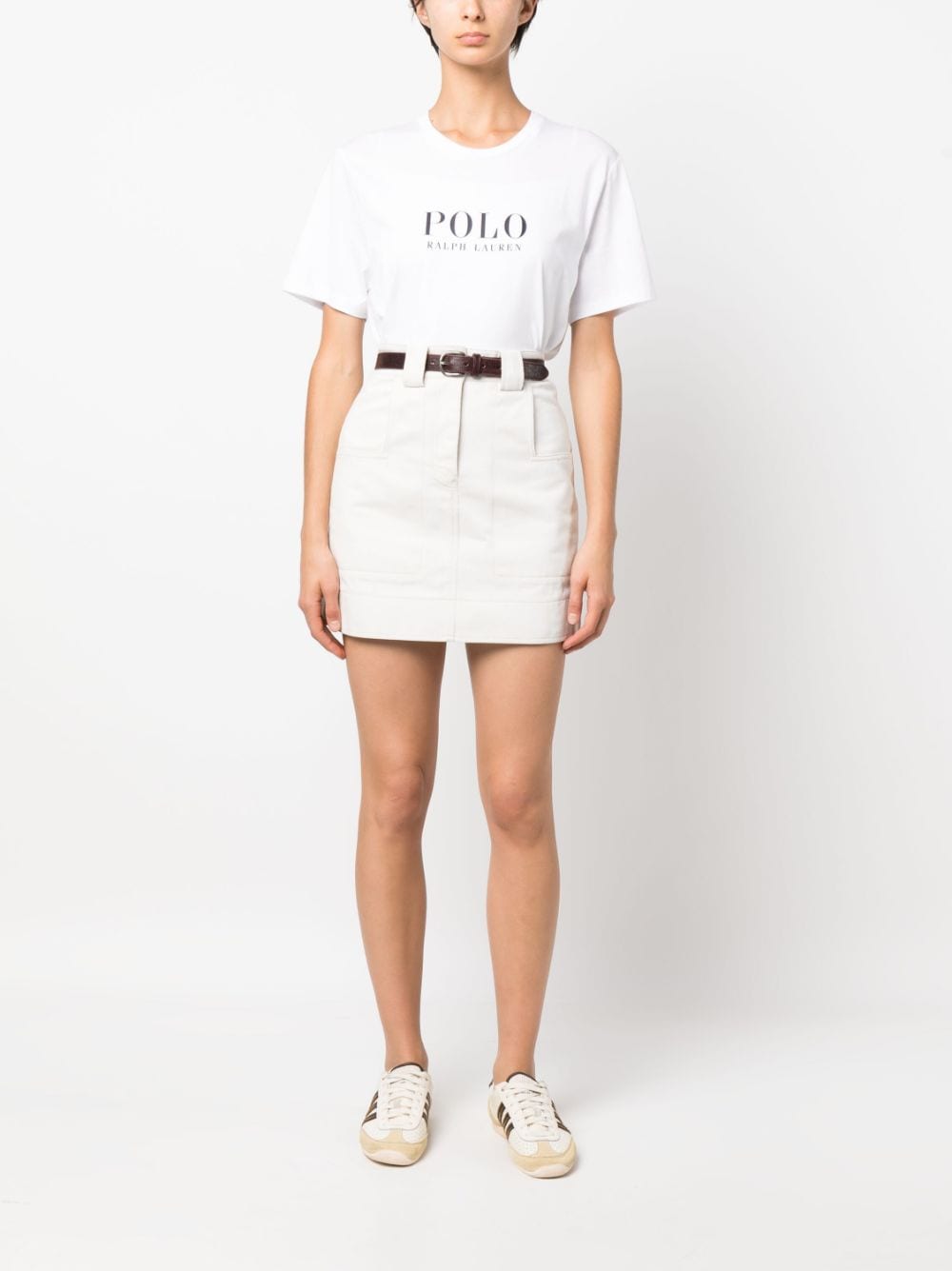 Shop Polo Ralph Lauren Logo-print Cotton T-shirt In White