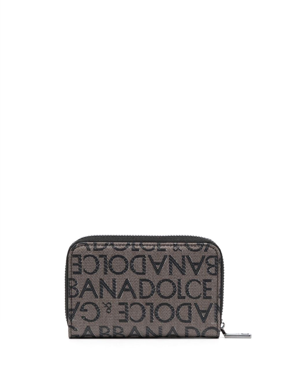 Shop Dolce & Gabbana Jacquard-logo Cotton-blend Wallet In Braun