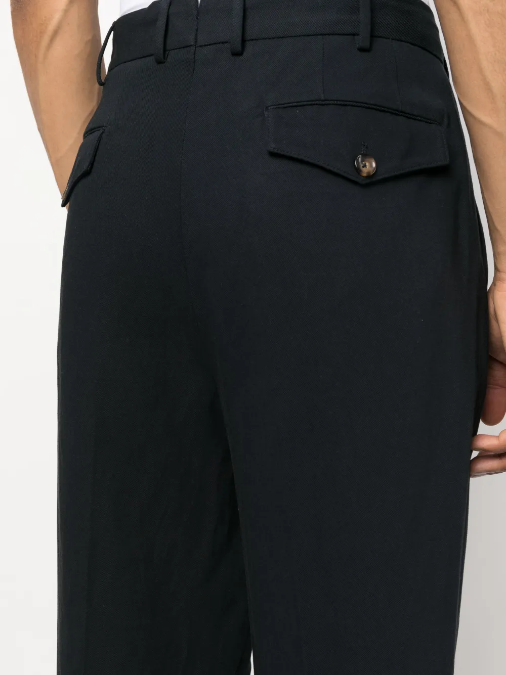 Pt Torino Turn-up Hem Tapered Trousers In Blau
