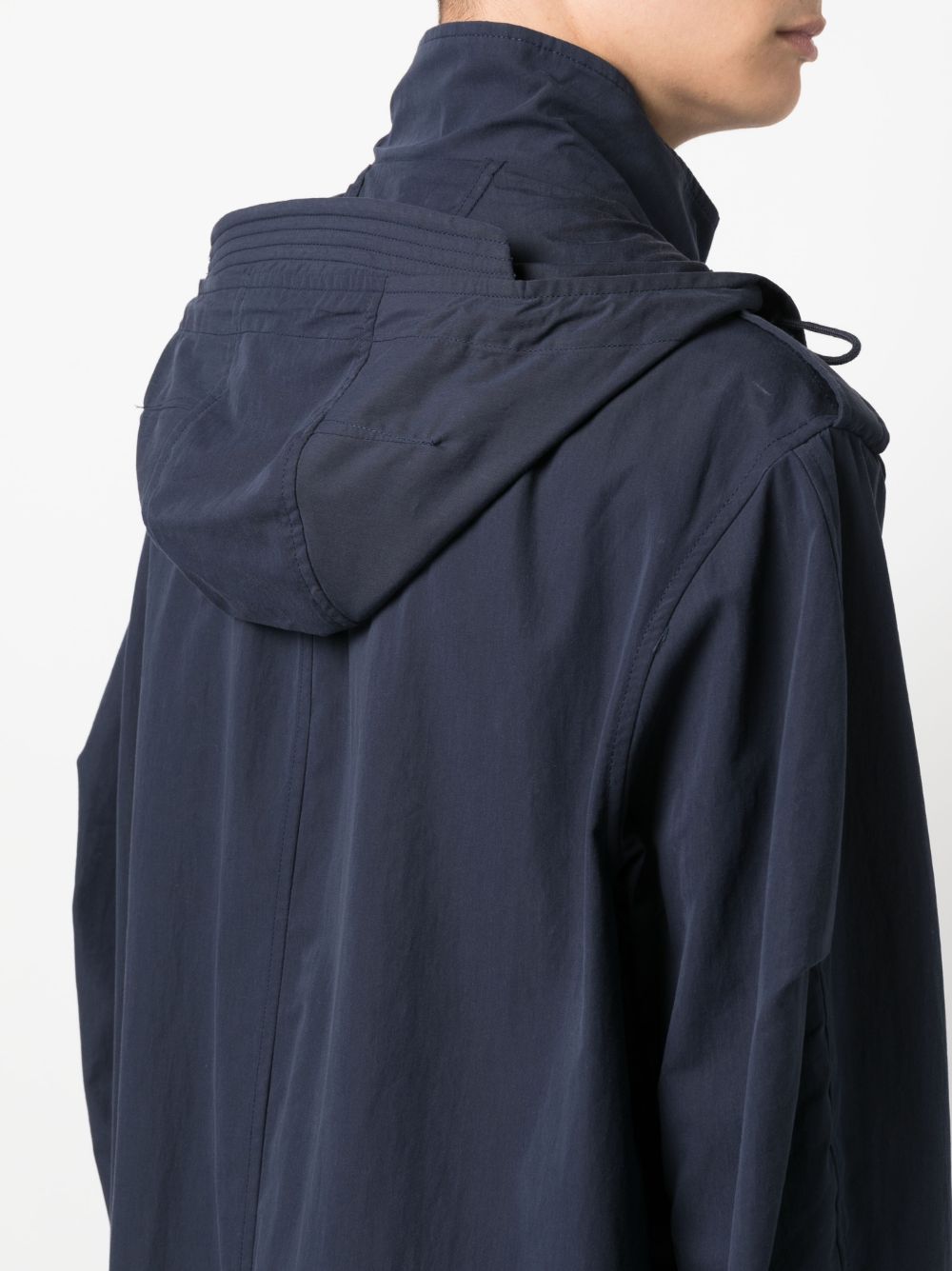 Shop Apc Hooded Parka Coat In Blue