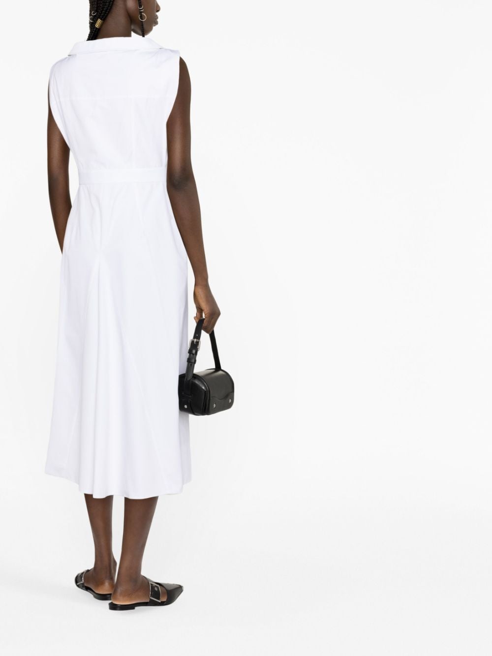 Shop Alexander Mcqueen V-neck Sleeveless Dress In White