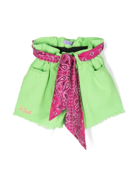 MC2 Saint Barth Kids embroidered-logo belted shorts 