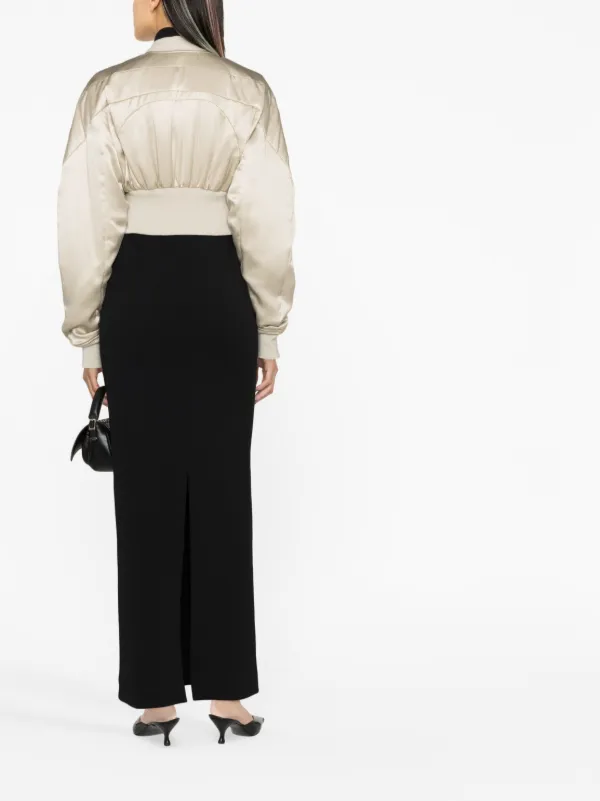 Rick Owens Girders Cropped Bomber Jacket | Neutrals | FARFETCH IN