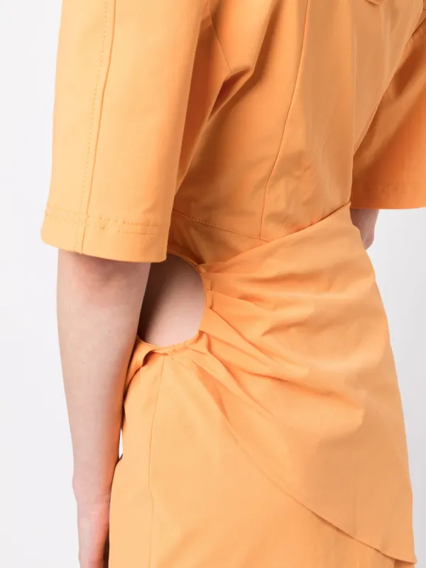 【送料&関税込】Jacquemus Cut Out Detailed Dress JACQUEMUS Obiou cutout woven maxi shirt dress | NET-A-PORTER