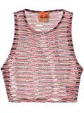 VITELLI semi-sheer cropped top - Red