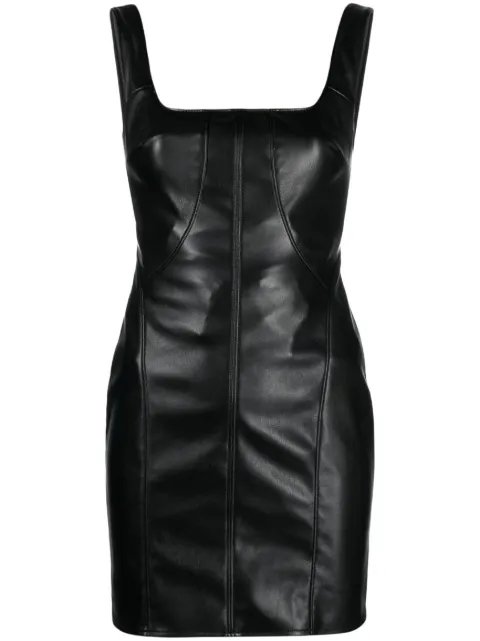 Elisabetta Franchi - faux-leather sleeveless minidress