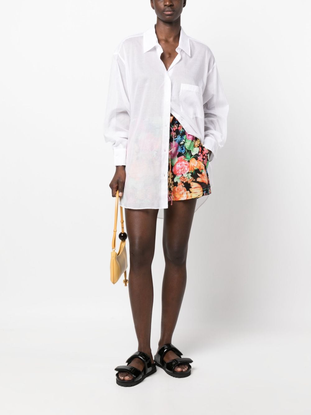 THE ANDAMANE Shorts met bloemenprint - Zwart