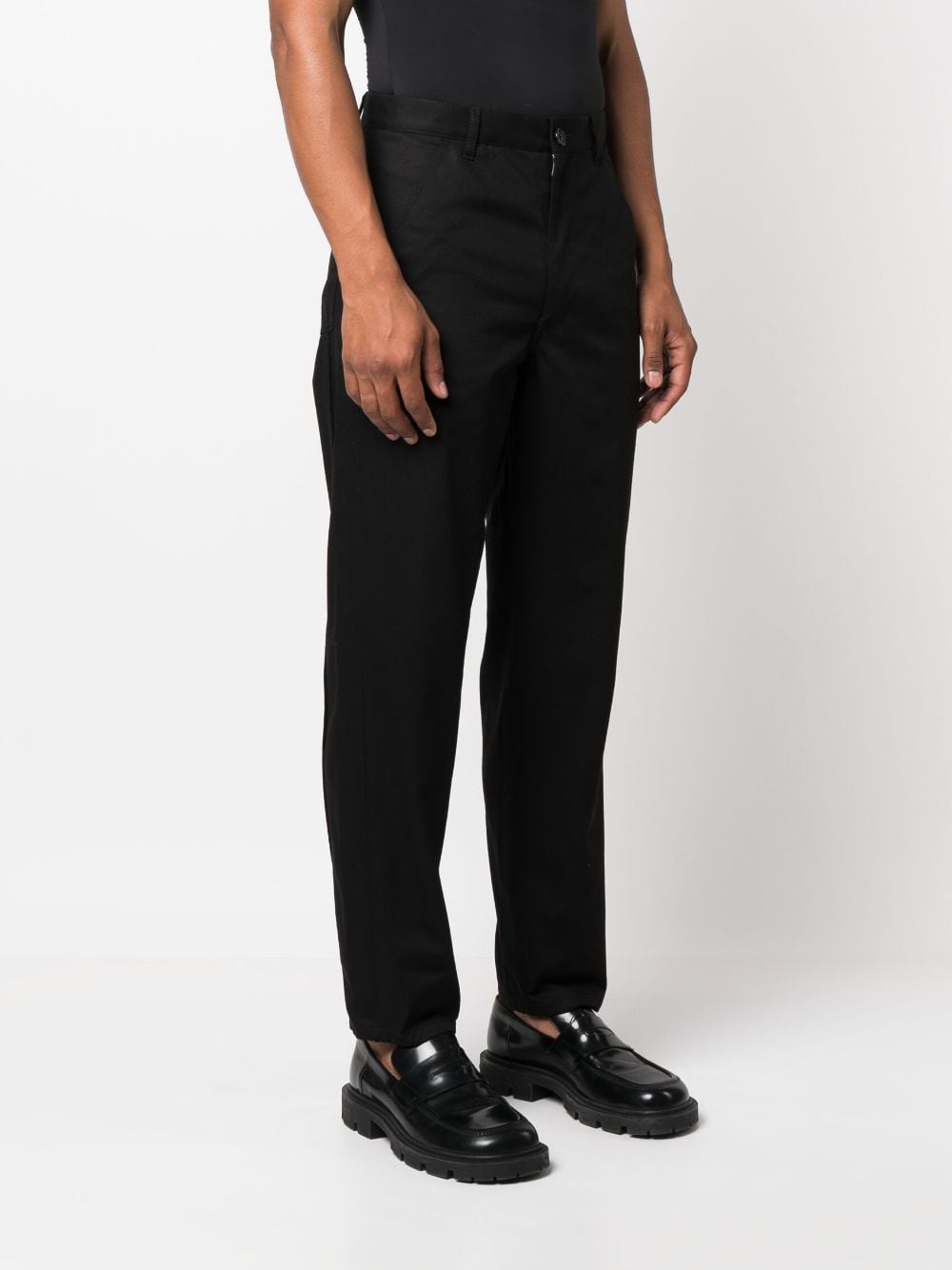 Shop Comme Des Garçons Shirt Straight-leg Cotton Trousers In Schwarz