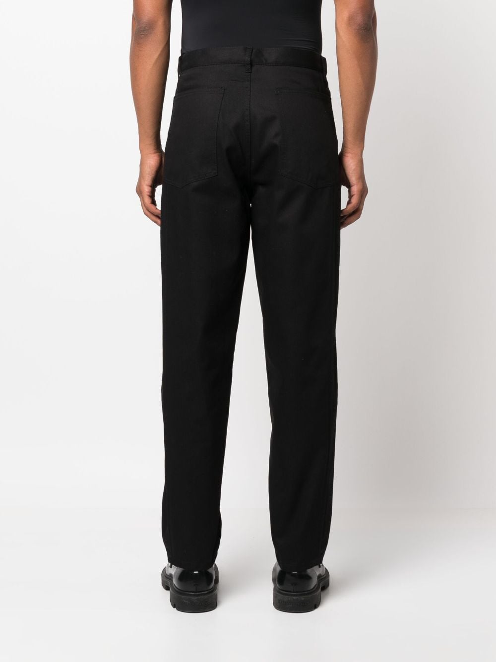 Shop Comme Des Garçons Shirt Straight-leg Cotton Trousers In Schwarz