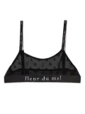Fleur Du Mal monogram-embroidered soft bralette - Black