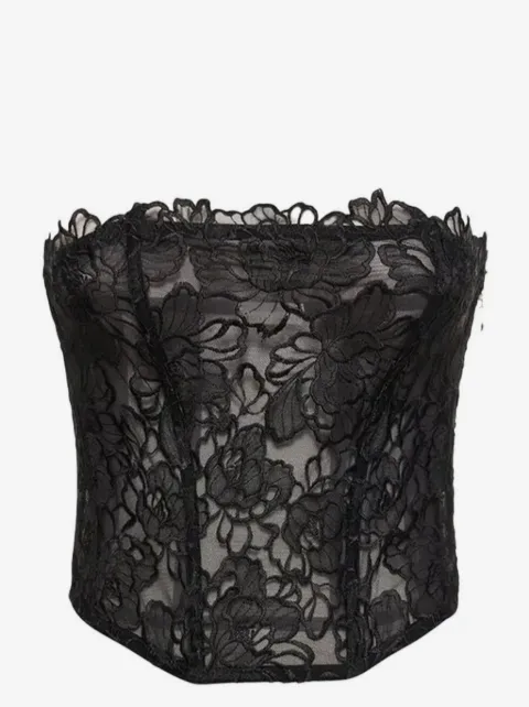 Fleur Du Mal Whitney embroidered corset top