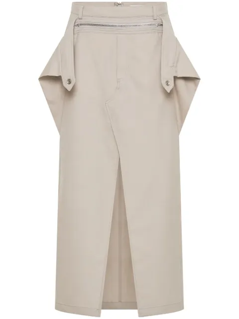 Dion Lee zip-detail wool midi skirt