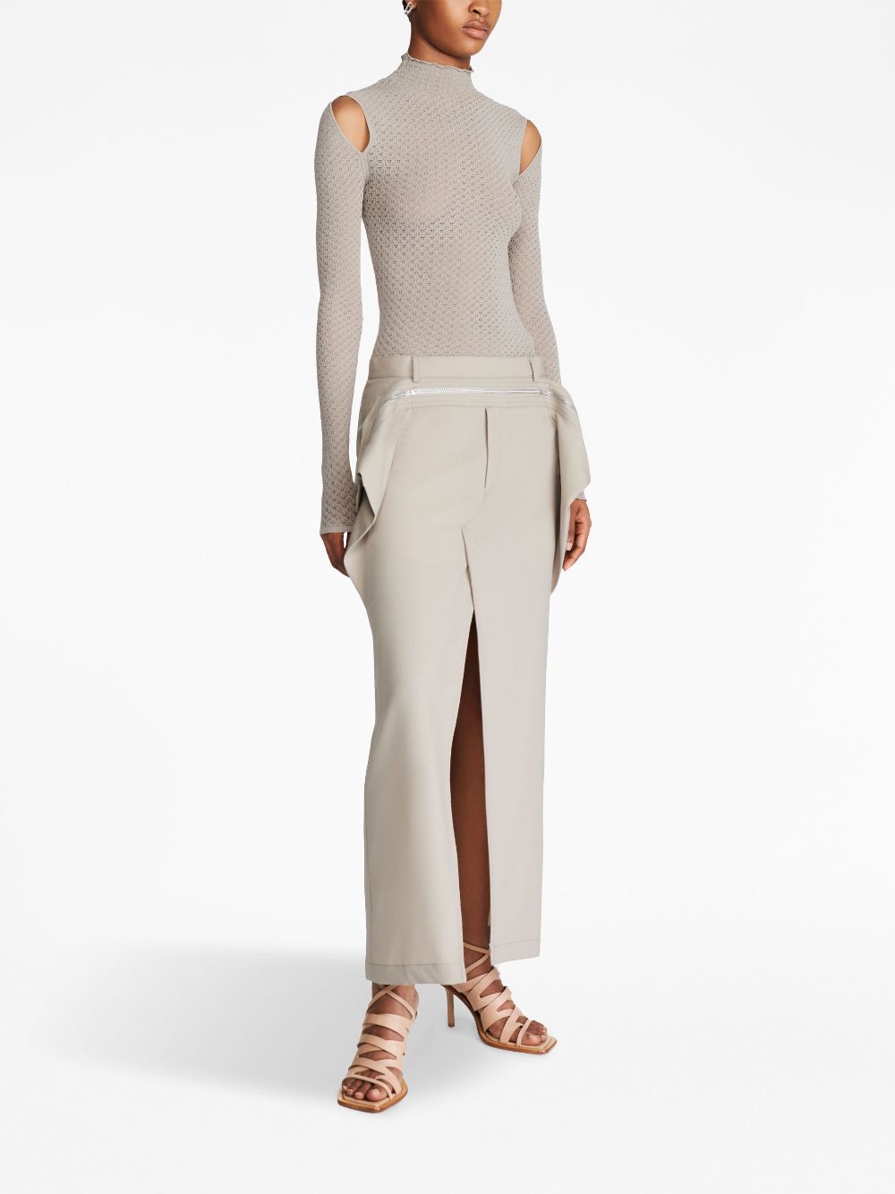 Dion Lee Midi-rok met rits - Beige