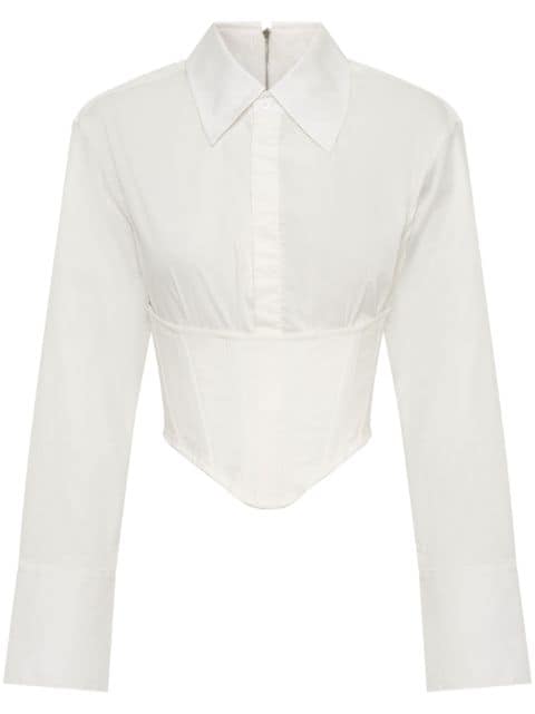 cropped corset-style shirt