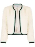 CHANEL Pre-Owned 1990-2000s logo-embroidered collarless jacket - White