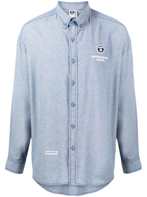 AAPE BY *A BATHING APE logo-embroidery cotton shirt Men