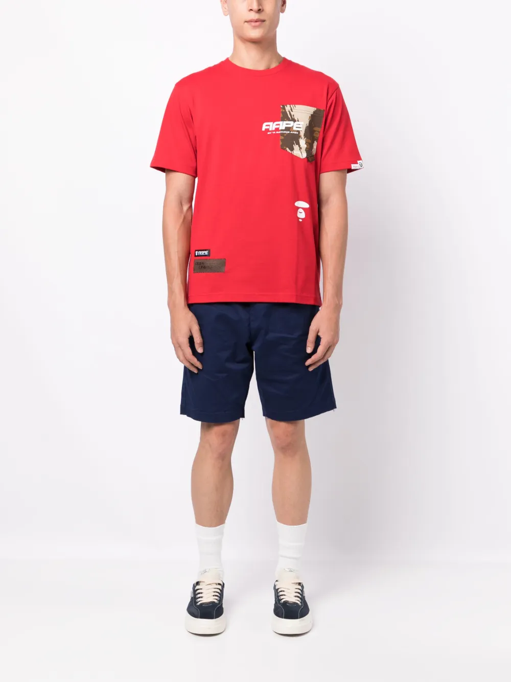AAPE BY *A BATHING APE® logo-print cotton T-shirt - Rood