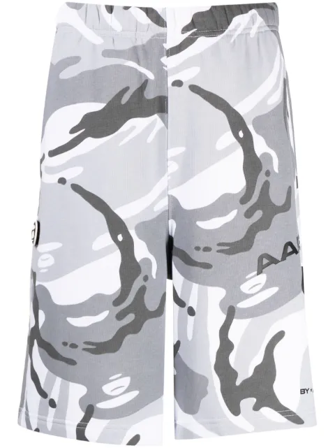 AAPE BY *A BATHING APE logo-applique camouflage-print shorts Men