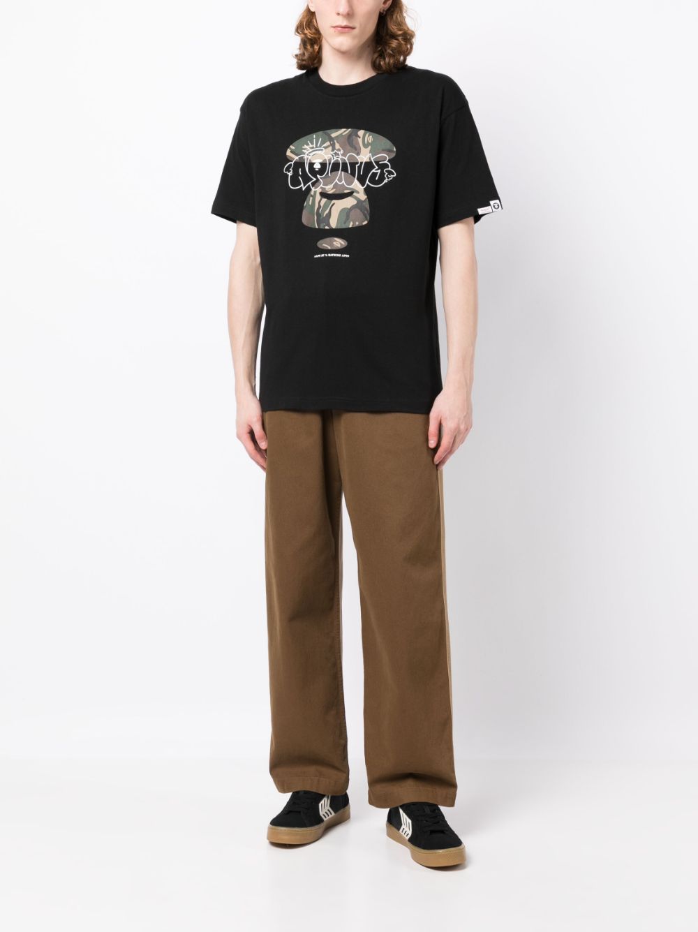 Shop Aape By A Bathing Ape Graphic-print Crew-neck T-shirt In Schwarz