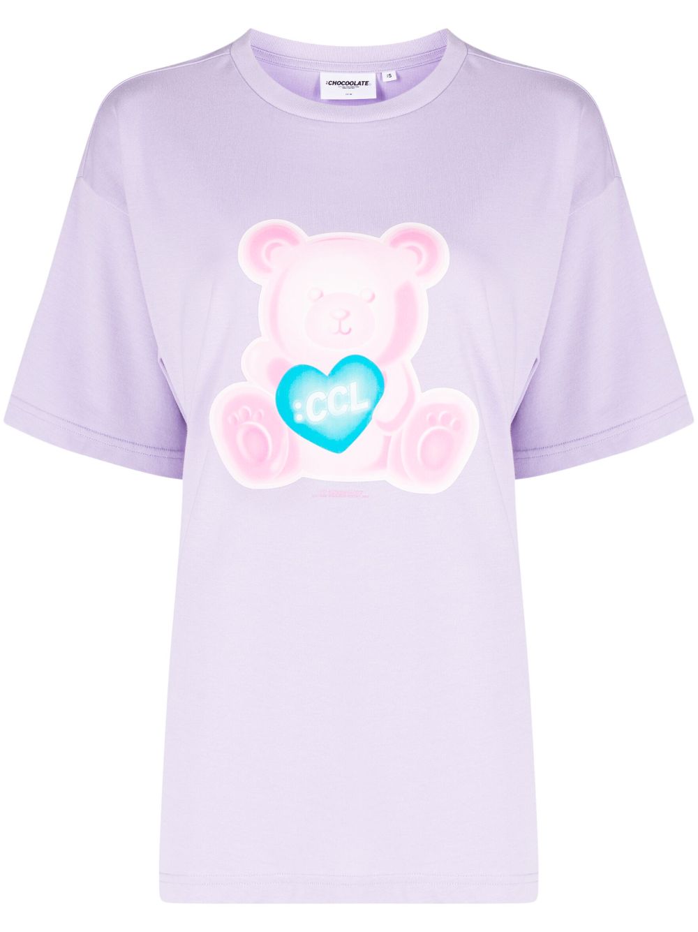 Shop Chocoolate Bear-print Cotton T-shirt In Purple