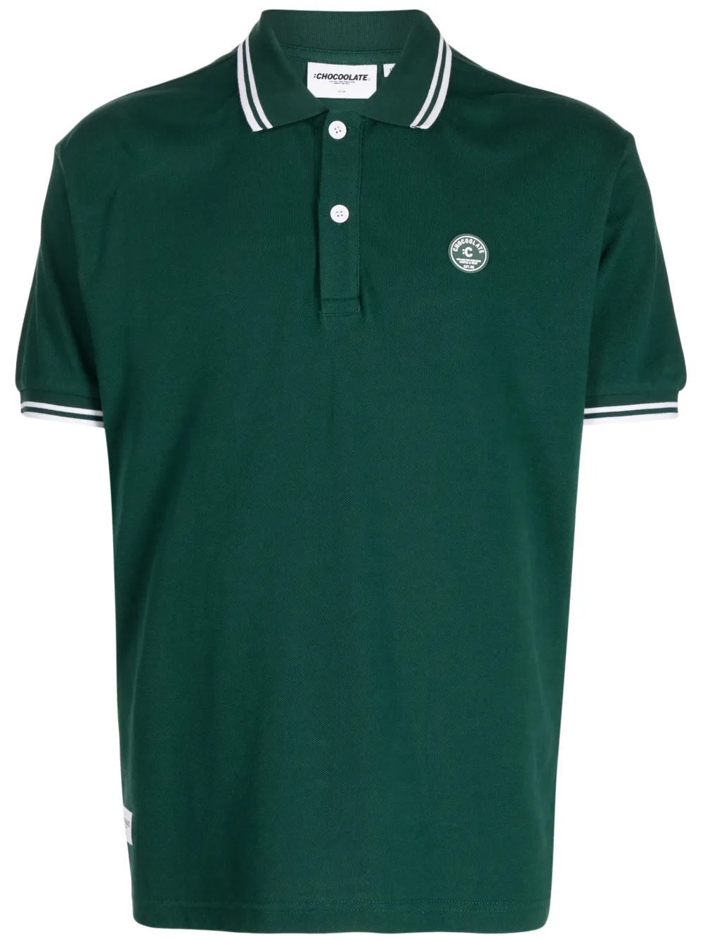 CHOCOOLATE piqué logo-patch polo shirt