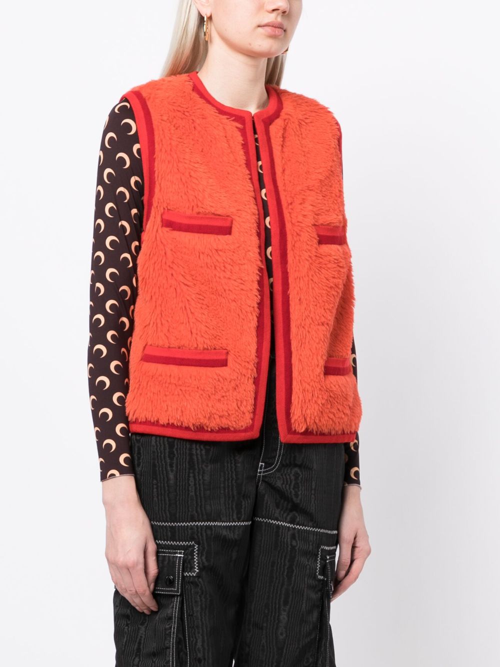 Pre-owned Chanel 1994 Cc Open-front Gilet In Orange