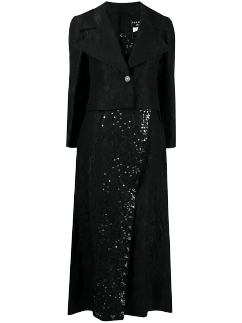 CHANEL Pre-Owned robe et veste 2000 à sequins brodés
