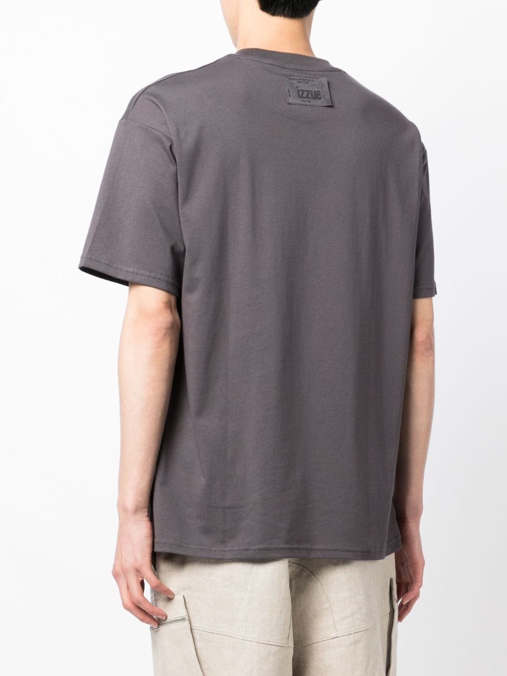 Shop Izzue Logo-patch Cotton T-shirt In Grey