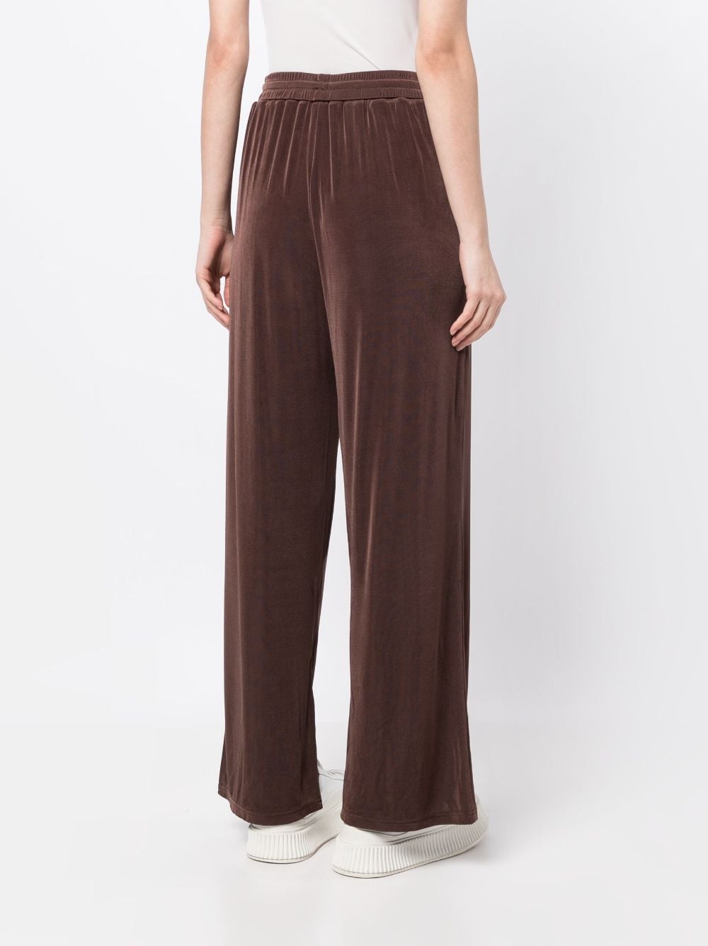 Shop Tout A Coup Velour Straight-leg Trousers In Brown