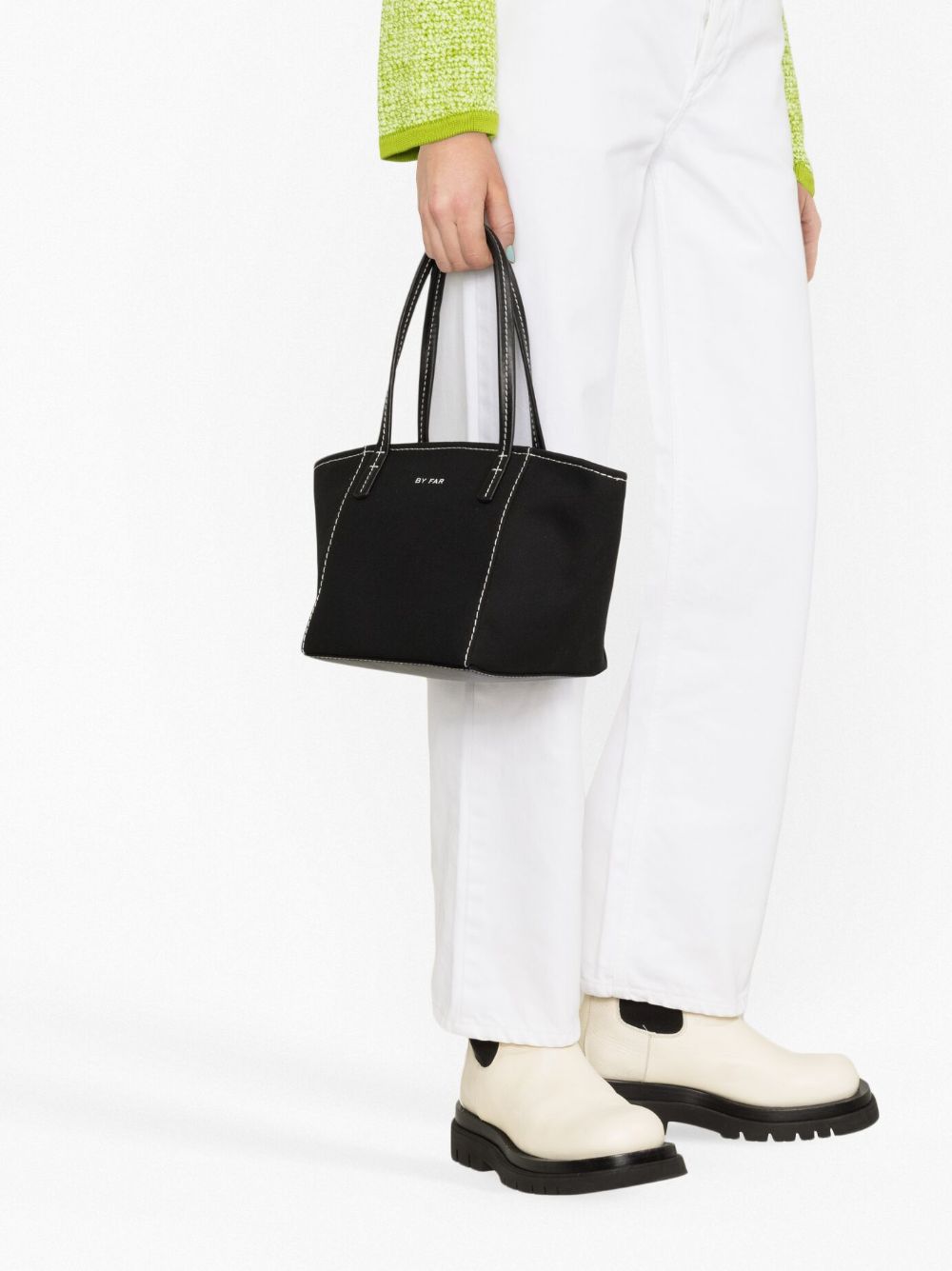 BY FAR Bar Canvas Tote Bag Farfetch