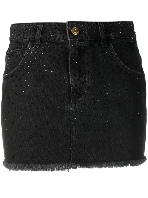 Blumarine falda de mezclilla con detalles de strass