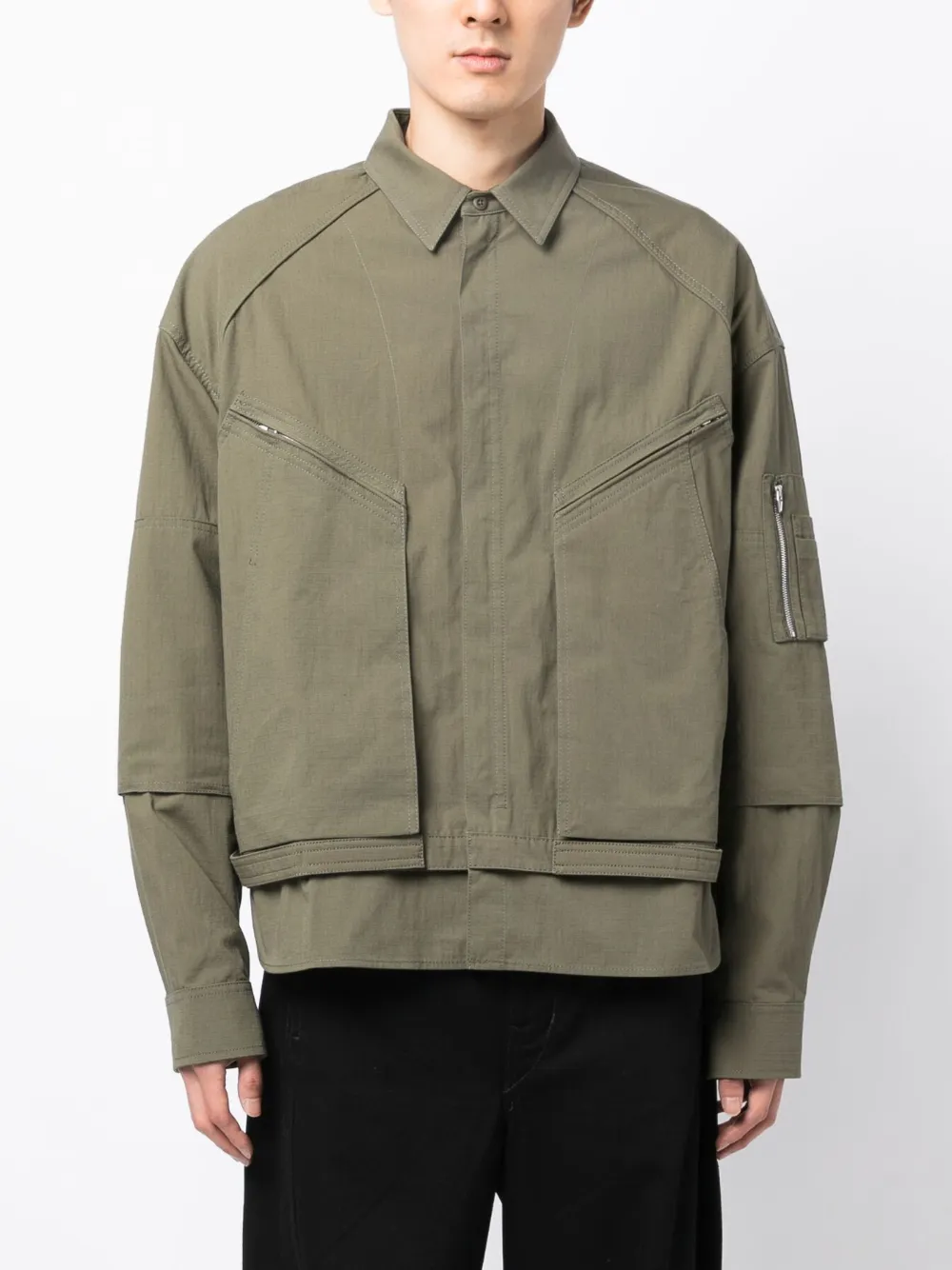 Juun.j Tilted Zip-pockets Shirt Jacket - Green 