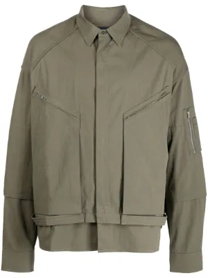 Helmut Lang logo-print Utility Jacket | Brown | FARFETCH