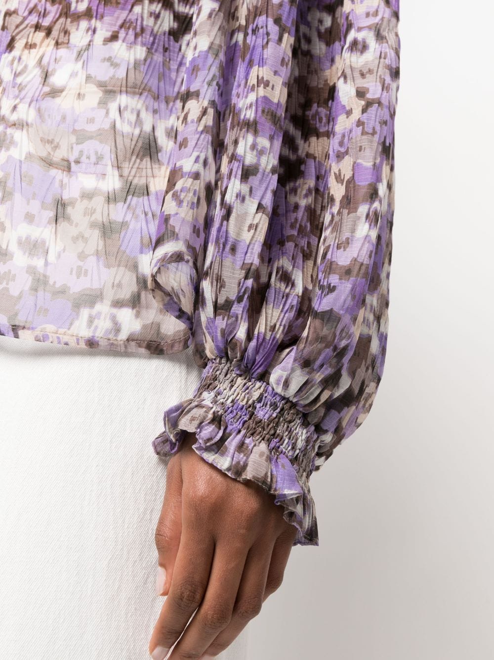 Shop Sabina Musayev Atara Floral-print Blouse In Purple