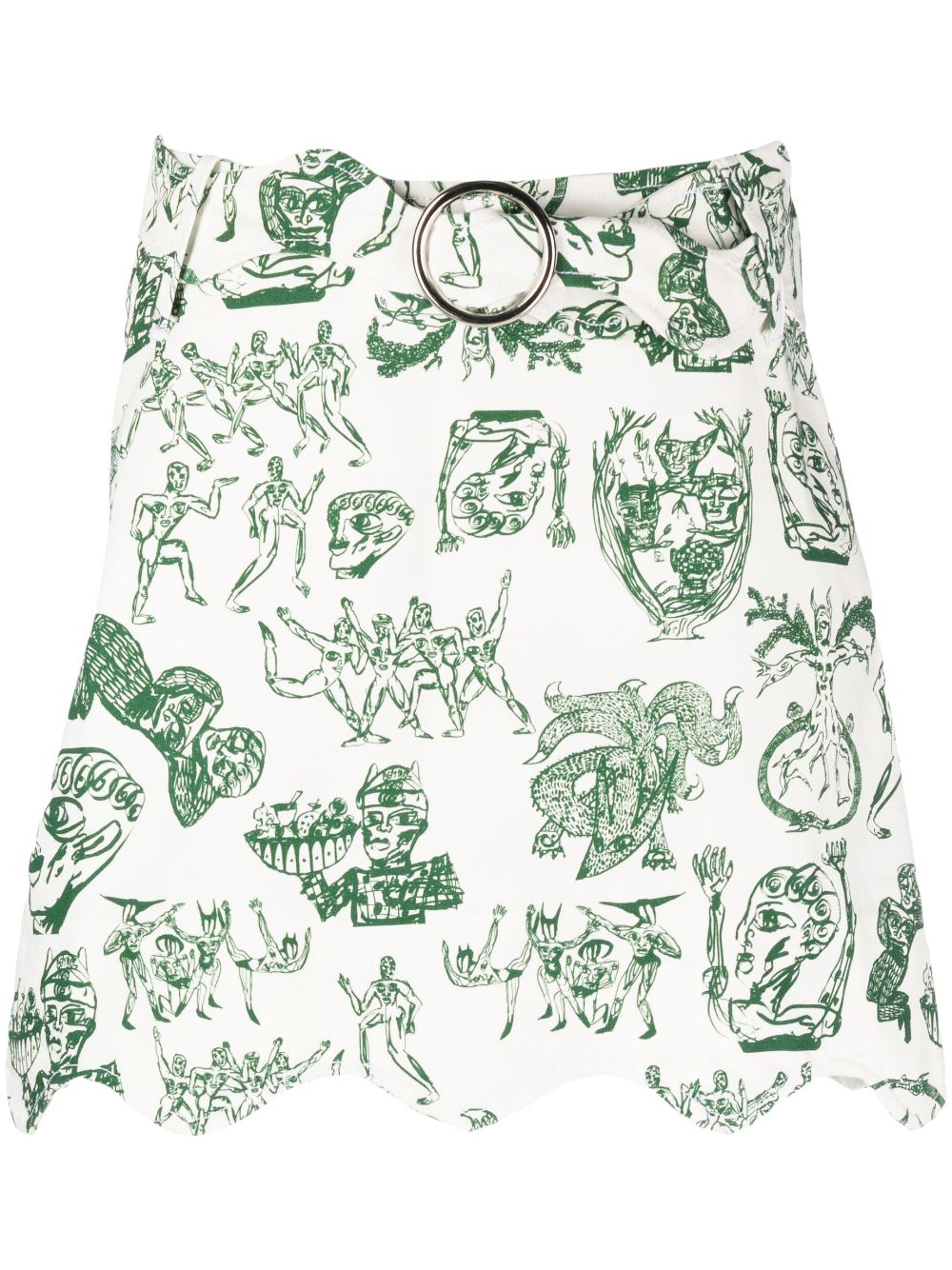 Charles Jeffrey Loverboy Graphic-print Mini Skirt In White