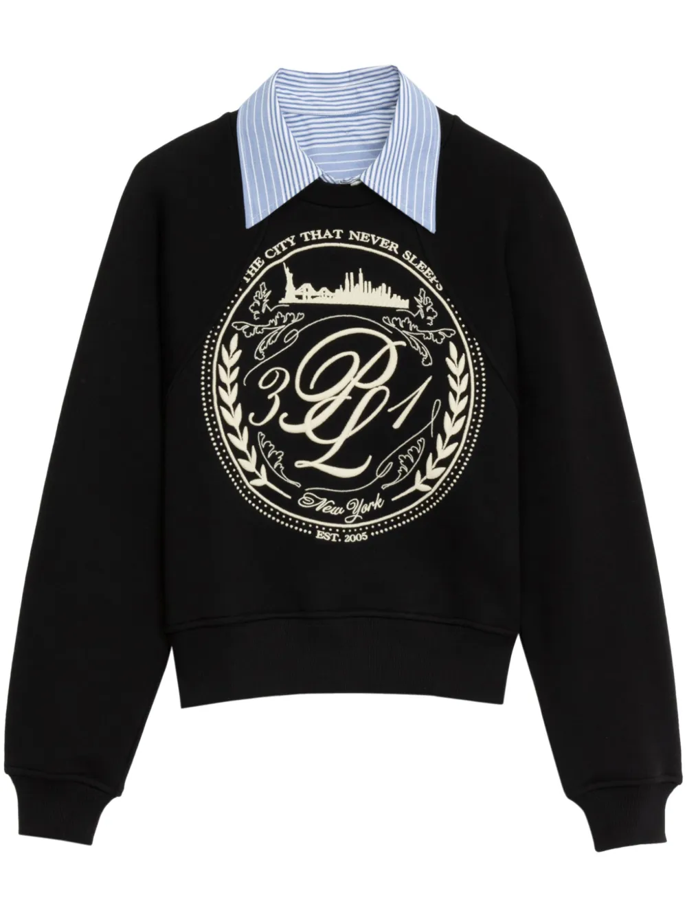 3.1 Phillip Lim / フィリップ リム Logo-embroidered Cotton Sweatshirt In Black