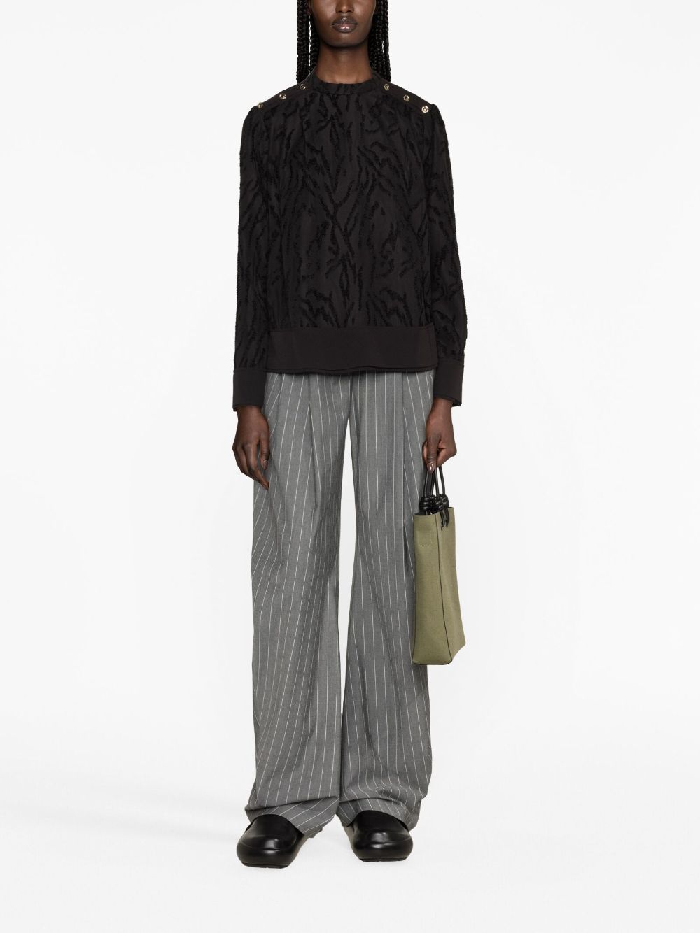 3.1 Phillip Lim Blouse met jacquard - Zwart