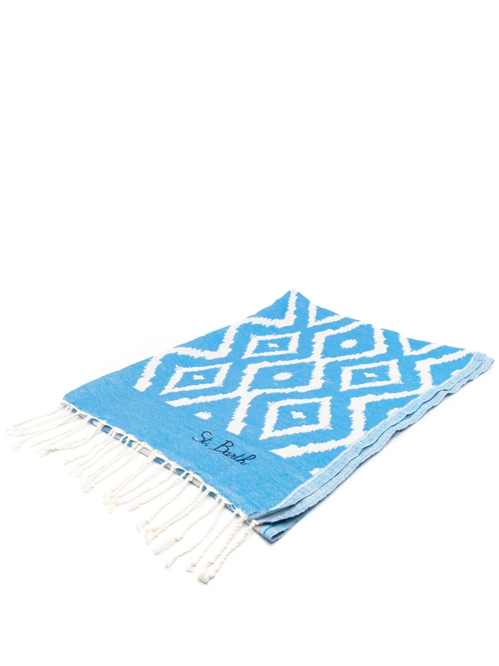 Mc2 Saint Barth Ikat-print Cotton Beach Towel In Neutrals