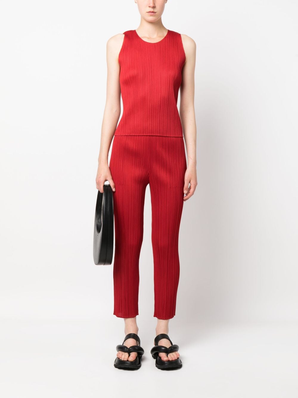 Pleats Please Issey Miyake Geplooide top - Rood