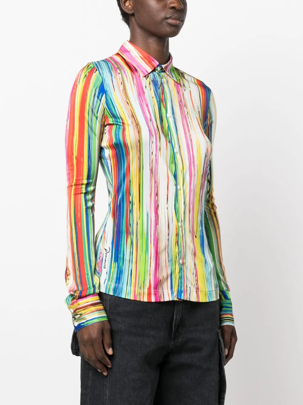  Dsquared2 Camisa A Rayas - Amarillo 