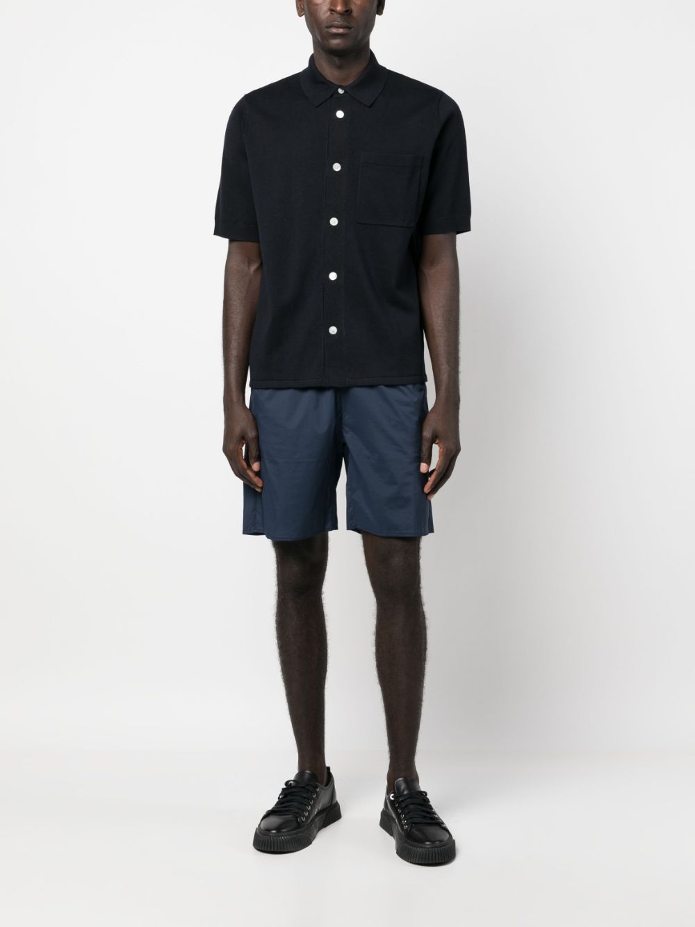 Shop Norse Projects Button-up Short-sleeve Shirt In Blue