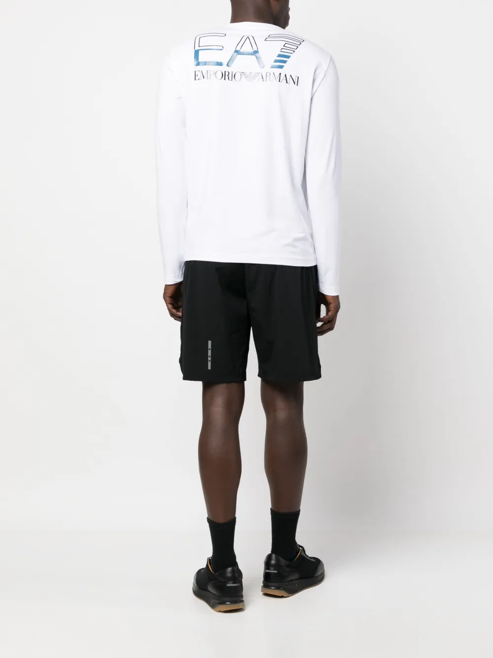 Ea7 Emporio Armani logo-print long-sleeve T-shirt - Wit