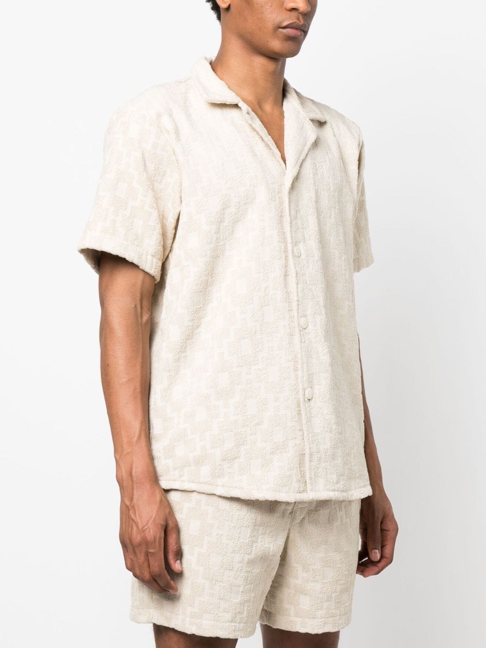 Shop Oas Company Machu Terry-cloth Cotton Shirt In Neutrals