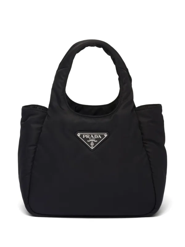 Prada logo best sale plaque tote bag