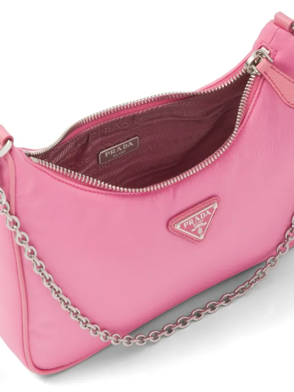 Prada Canvas Bag Shoulder Strap Shoulder Belt Shoulder Crossbody Women Pink Prada Re-Edition Shoulder Bag | Pink | FARFETCH main image 4