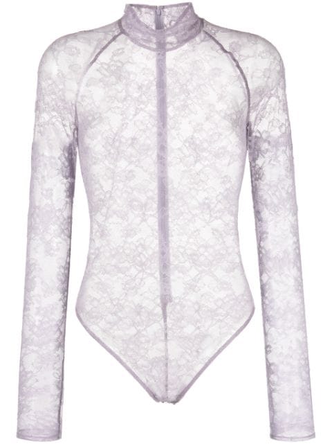 Fleur Du Mal high-neck lace bodysuit